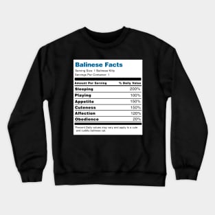 Balinese Cat Facts Crewneck Sweatshirt